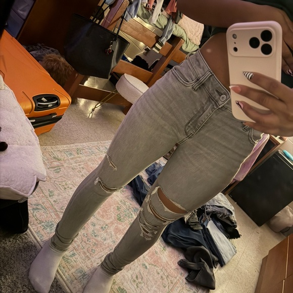 American Eagle Gray Women Jeans - Picture 3 of 4